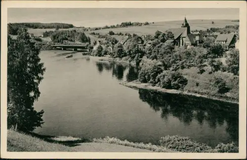 Saalburg-Ebersdorf (Saale) Panorama-Ansicht Blick aus dem Hildengrund 1950