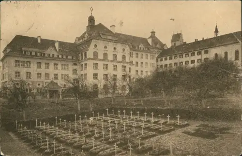 Ansichtskarte Bad Waldsee Kloster Reute - Friedhof 1921