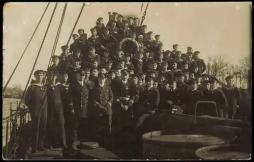 Mürwik-Flensburg Marine Solsaten auf Schiff Feldpost 1924 Privatfoto