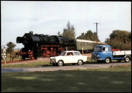 Ansichtskarte Großschirma Rekolok 52 8074 Dampflokomotive Trabant Barkas 2007