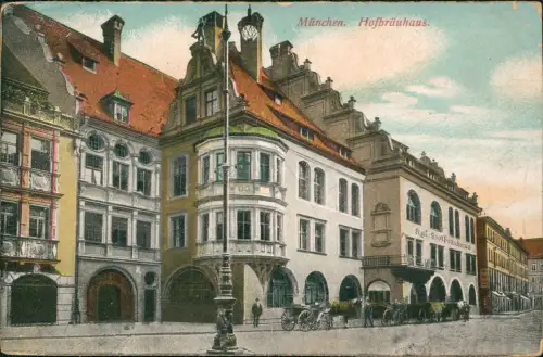 Ansichtskarte München Hofbräuhaus Kutsche 1920
