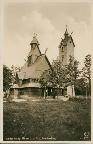 Brückenberg-Krummhübel Karpacz Kirche Church Stabkirche Wang Riesengebirge 1930