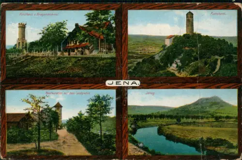 Ansichtskarte Jena 4 Bild Restauration Fuchsturm Jenzig 1916