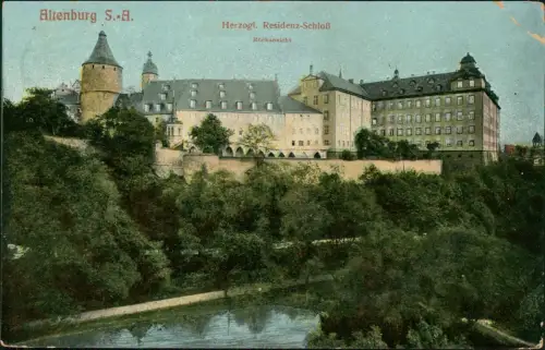 Ansichtskarte Altenburg Herzogl. Residenz-Schloß 1915  gel. Feldpost