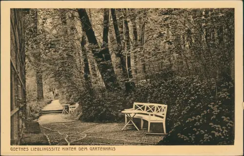 Ansichtskarte Weimar GOETHES LIEBLINGSSITZ HINTER DEM GARTENHAUS 1910