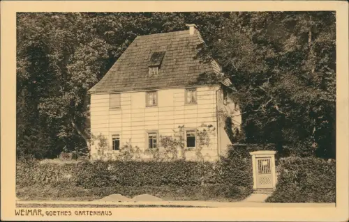 Ansichtskarte Weimar Partie an GOETHES GARTENHAUS 1910