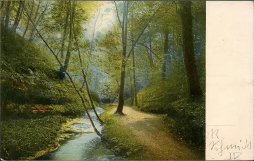 Ansichtskarte Eisenach Umland-Ansicht Partie im Annatal mit Bachlauf 1910