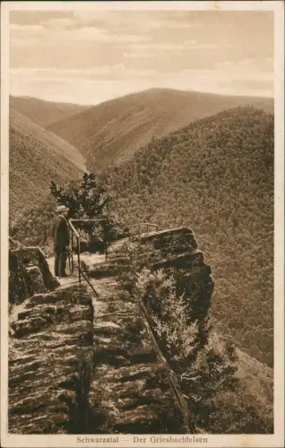 Ansichtskarte .Thüringen Schwarzatal Der Griesbachfelsen 1910