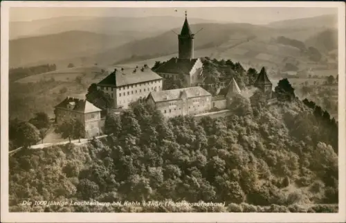 Ansichtskarte Kahla (Thüringen) Leuchtenburg (Flugzeug-Aufnahme) 1949