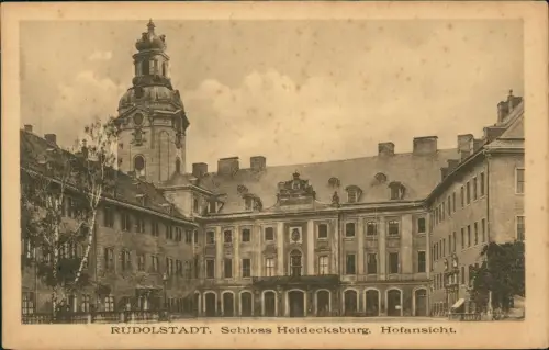 Ansichtskarte Rudolstadt Schloss Heidecksburg Hofansicht 1910