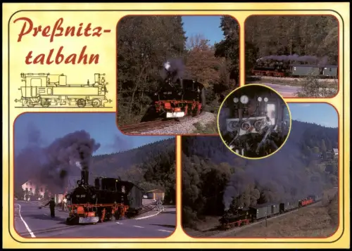 Ansichtskarte .Sachsen Preßnitztalbahn Museumsbahn Jöhstadt - Steinbach 2000