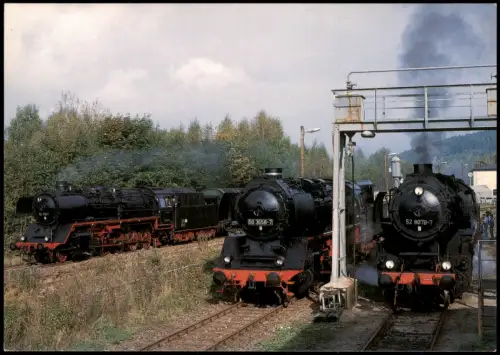 Ansichtskarte .Vogtland Dampflokomotiven in Adorf 2002