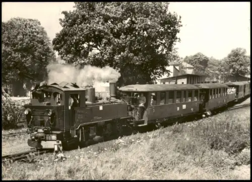 Dampflokomotive Traditionsbahn Radebeul Radeburg Zug Bahnhof Friedewald 1982