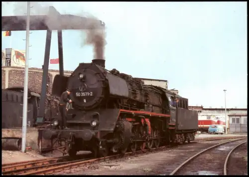 Ansichtskarte Stendal Dampflokomotiven im Ostseebezirk: Lok BR 50.35 1984