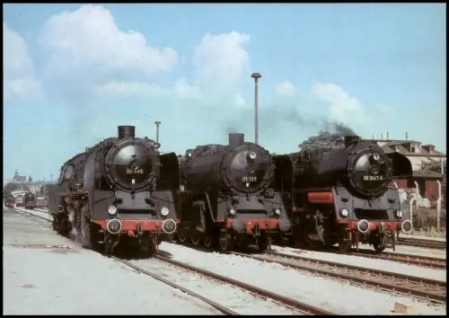 Radebeul Fahrzeugausstellung Bf Radebeul Ost Dampfloks DDR AK 1986