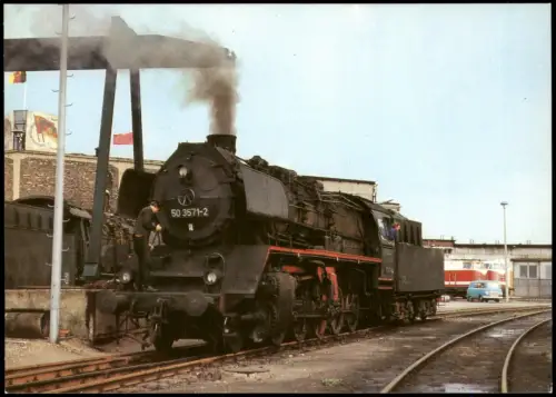 Rostock Dampflok BR 50 im Betriebswerk Ostseebezirk RAW Stendal 1986