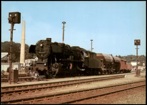 Ansichtskarte Bad Doberan Dampflokomotive BR 50.0 im Bahnhof 1986