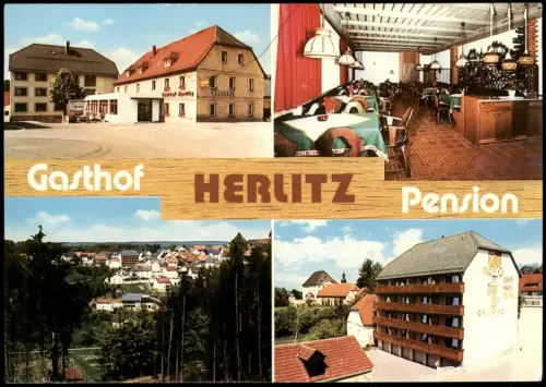 Ansichtskarte Pegnitz (Oberfranken) 4 Bild Gasthof Metzgerei Herlitz 1985