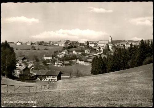 Ansichtskarte Böhen Allgäu Blick auf die Stadt - Fotokarte 1960
