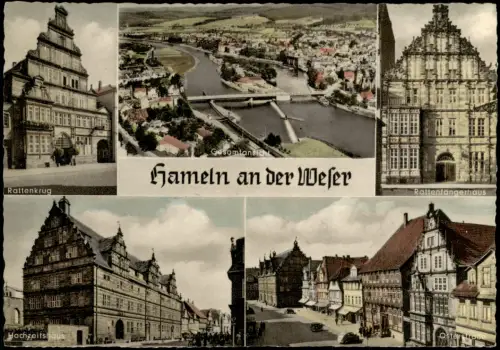 Ansichtskarte Hameln Rattenkrug Luftbild Osterstraße MB 1972