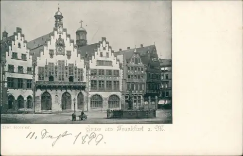 Ansichtskarte Frankfurt am Main Häuser Partie am Römer 1899