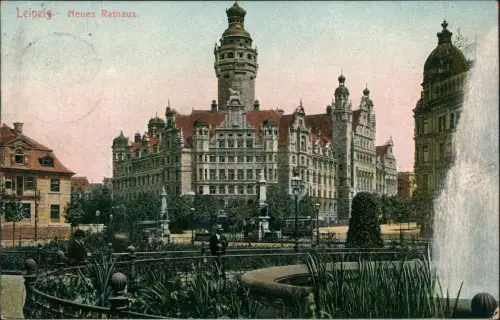 Ansichtskarte Leipzig Neues Rathaus 1906