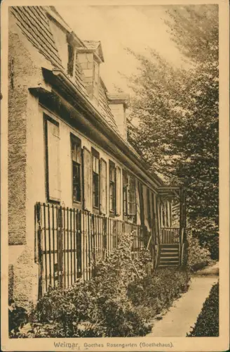 Ansichtskarte Weimar Goethes Rosengarten (Goethehaus) 1930