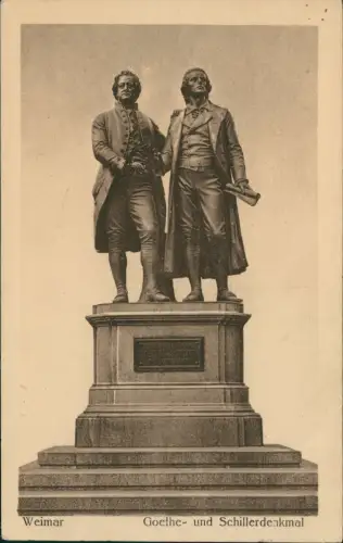 Ansichtskarte Weimar Goethe-Schiller-Denkmal 1920