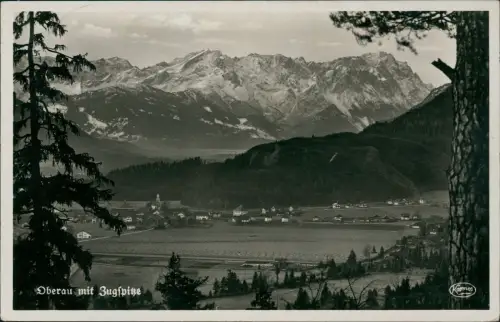 Ansichtskarte Oberau (Oberbayern) Stadtpartie Zugspitz 1937