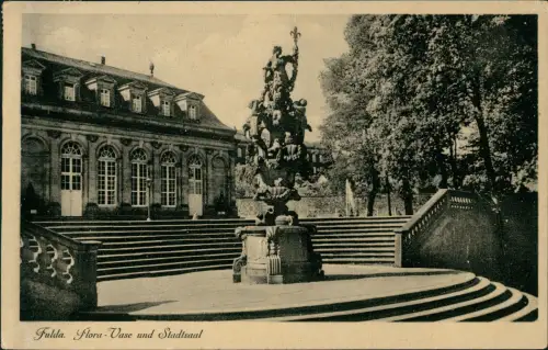 Ansichtskarte Fulda Flora Vase und Stadtsaal 1934