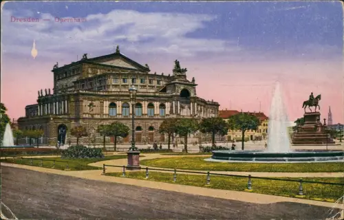Ansichtskarte Innere Altstadt-Dresden Partie am Opernhaus 1910