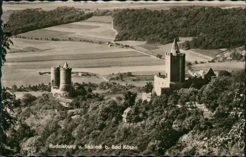 Saaleck-Bad Kösen Panorama-Ansicht mit der Rudelsburg zur DDR-Zeit 1962