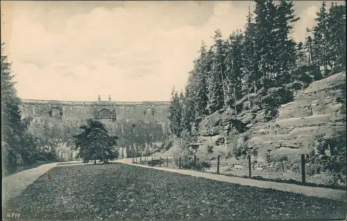 Tambach-Dietharz Partie a.d. Gothaer Talsperre Teilansicht Sperrmauer 1910