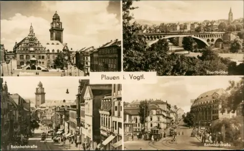 Ansichtskarte Plauen (Vogtland) DDR Mehrbildkarte mit 4 Ortsansichten 1964