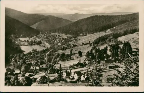 Ansichtskarte Manebach-Ilmenau Panorama-Ansicht Luftkurort in Thüringen 1955