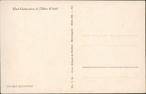 Ansichtskarte Bad Liebenstein Panorama-Ansicht Ortsansicht zur DDR-Zeit 1953