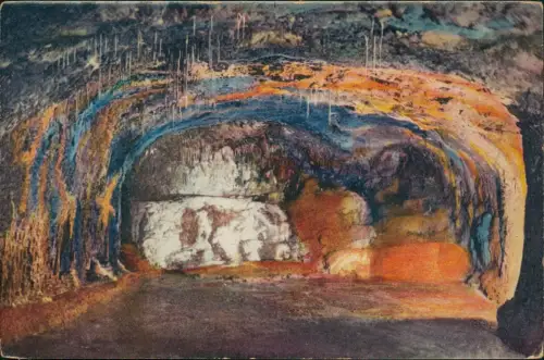 Ansichtskarte Saalfeld (Saale) Feengrotten MITTLERE QUELLGROTTE 1920