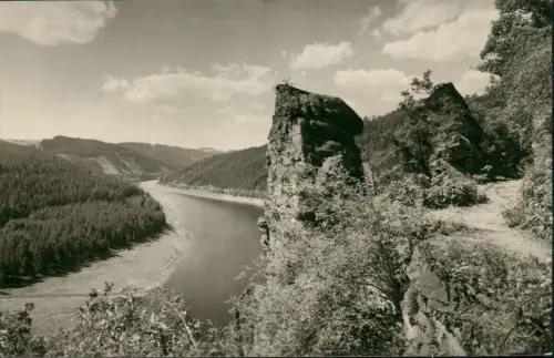 Ziegenrück/Saale Teufelskanzel DDR AK Am Stausee Hohenwartesperre 1965