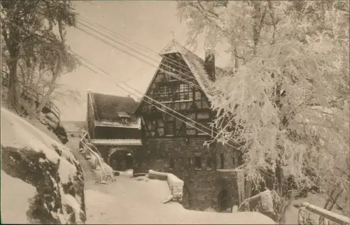 Ansichtskarte Eisenach Wartburg Gasthof, Eingang im Winter 1920
