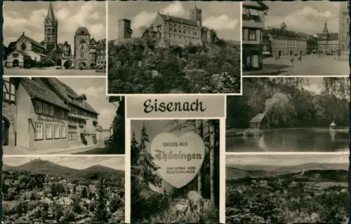 Ansichtskarte Eisenach Stadtteilansichten Mehrbild Fotokarte 1959