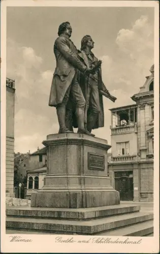 Ansichtskarte Weimar Goethe-Schiller-Denkmal 1939