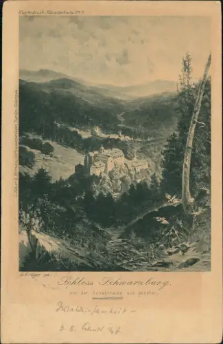 Ansichtskarte Schwarzburg Schloss Schwarzburg - Künstlerkarte 1910
