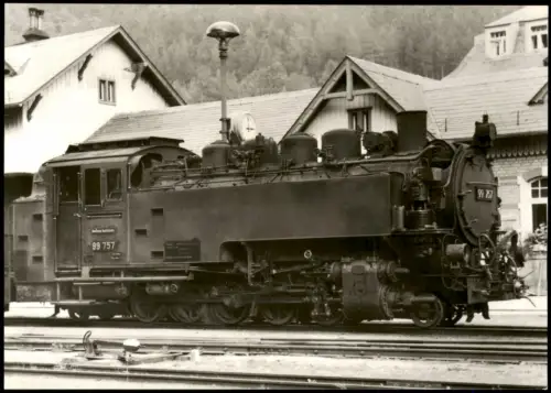 Ansichtskarte  Schmalspurlokomotive 99 757 im Bahnhof Oybin 1967
