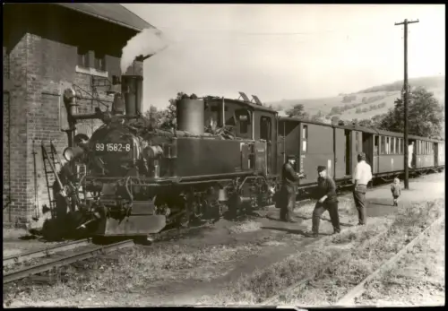 .Sachsen Schmalspurbahn Wolkenstein - Jöhstadt mit Dampflok 99 1582-8 1950