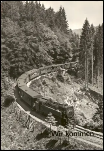 Ansichtskarte  Wir kommen, Harzquerbahn, Eisenbahn 1984