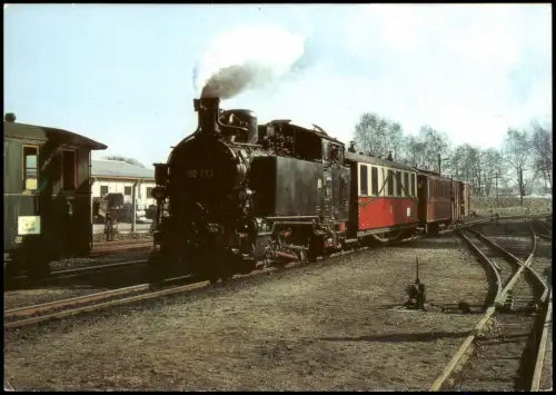 Sachsen Traditionsbahn Lößnitzgrundbahn  Sonderzug mit Traditionslok 99713 1985