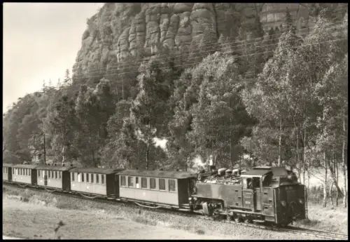 Ansichtskarte .Sachsen Schmalspurbahn Zittau-Oybin, am Berg Oybin 1984