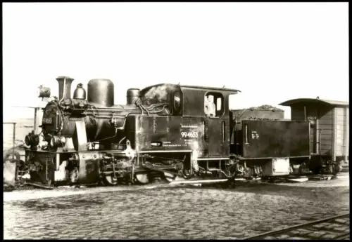 Ansichtskarte  Dampflokomotive 99 4653 auf der Insel Rügen 1965