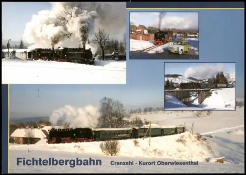 Kretscham-Rothensehma-Neudorf (Erzgebirge) Fichtelbergbahn im Winter 1990