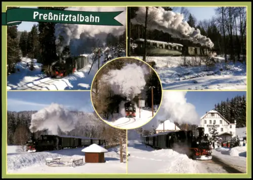Schlössel-Jöhstadt (Erzgebirge) Preßnitztalbahn: Dampfzüge im Winter 2010